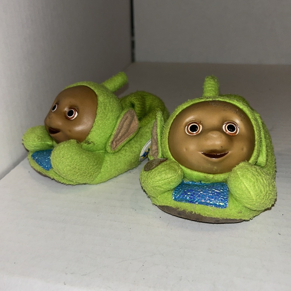 Vintage Teletubbies DIPSY Green Toddler Slippers Costume 1999 Age‎ 2-4 Medium C4